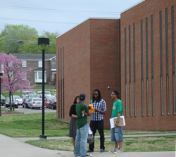 Students at Performing Arts Building