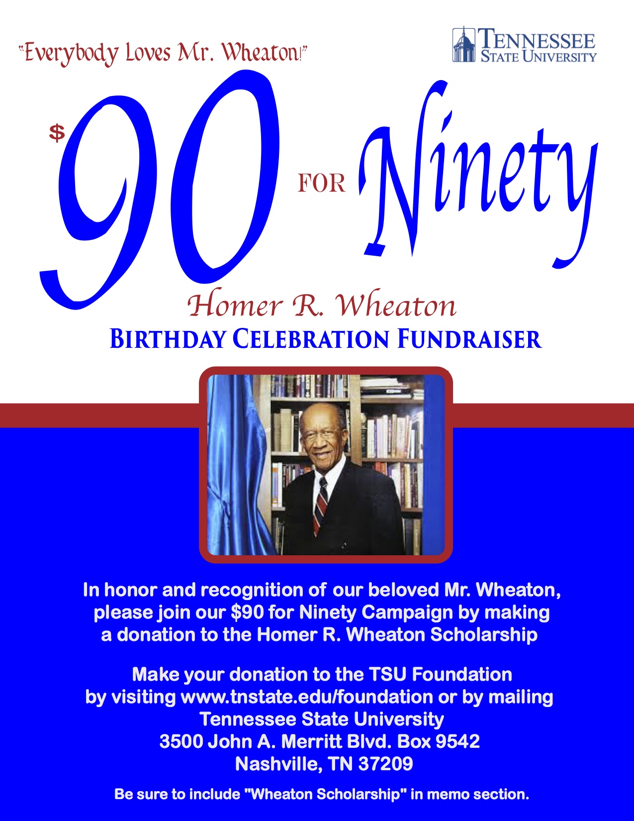 $90 for Ninety - Homer Wheaton Birthday Fundraiser
