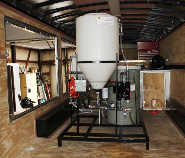 Biodiesel processor installed on trailer