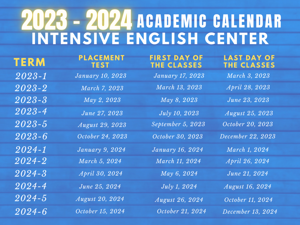 IEC Academic Calendar 2023 - 2024