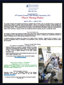 TSU University-Wide Research Symposium 2016 Announcement