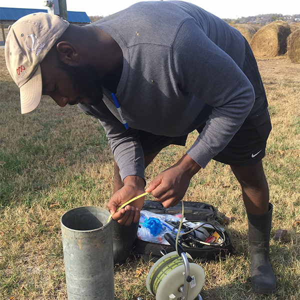 man working in field