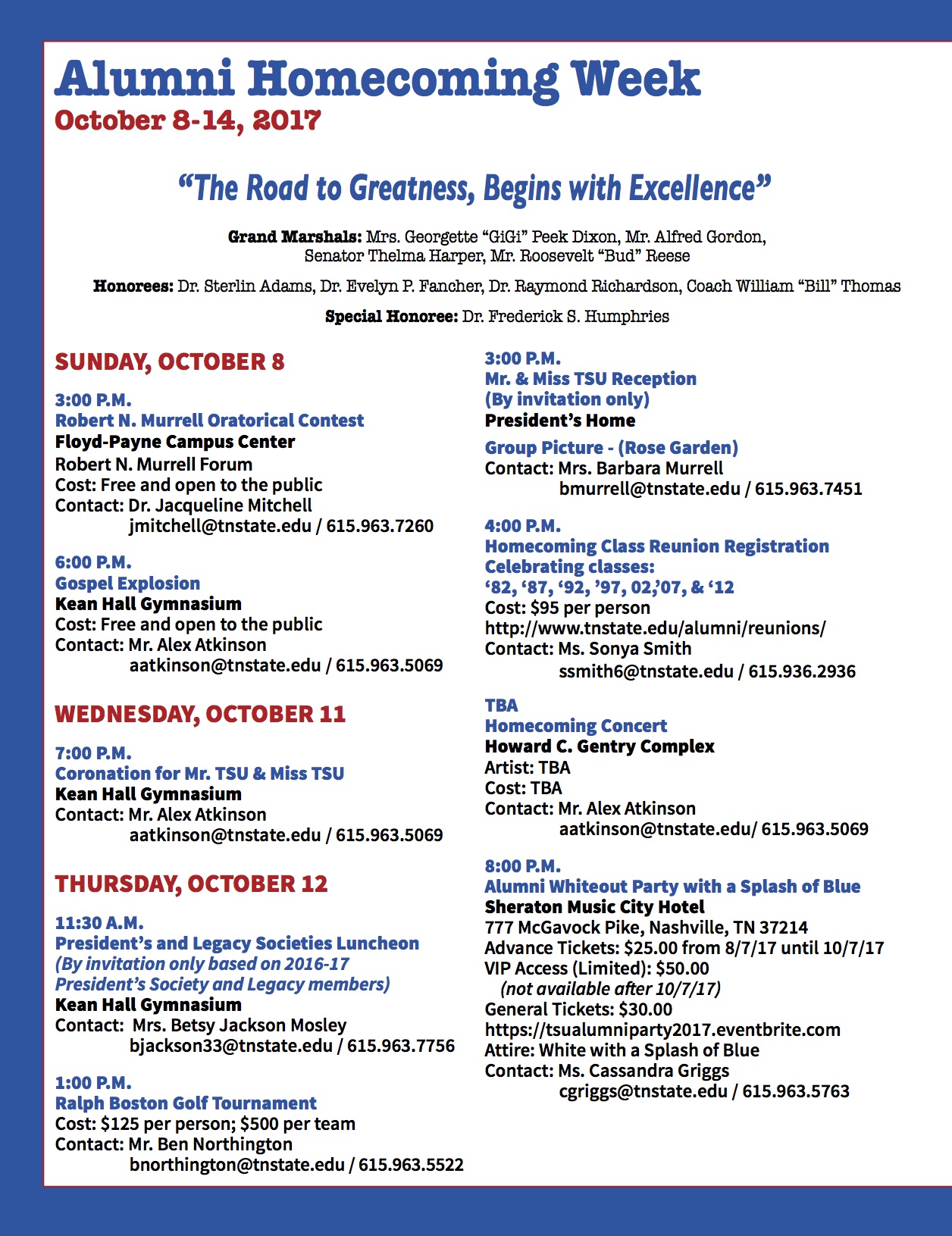 Homecoming Alumni Week