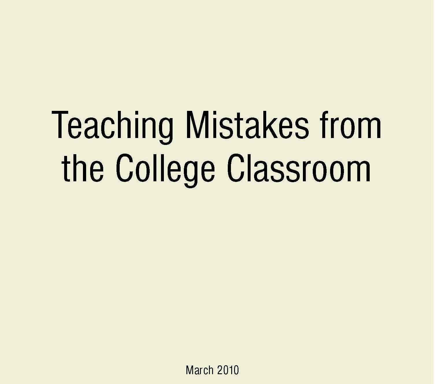 Teaching Mistakes