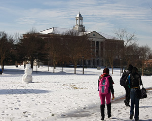 Snowfall on Campus