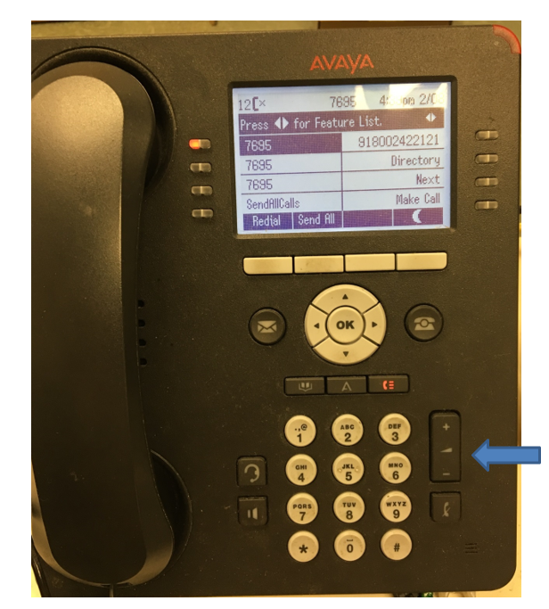 Avaya Phone Volume Button