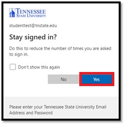MyTSU Sign In Page