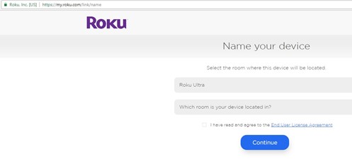 Roku Name Your Device Screen