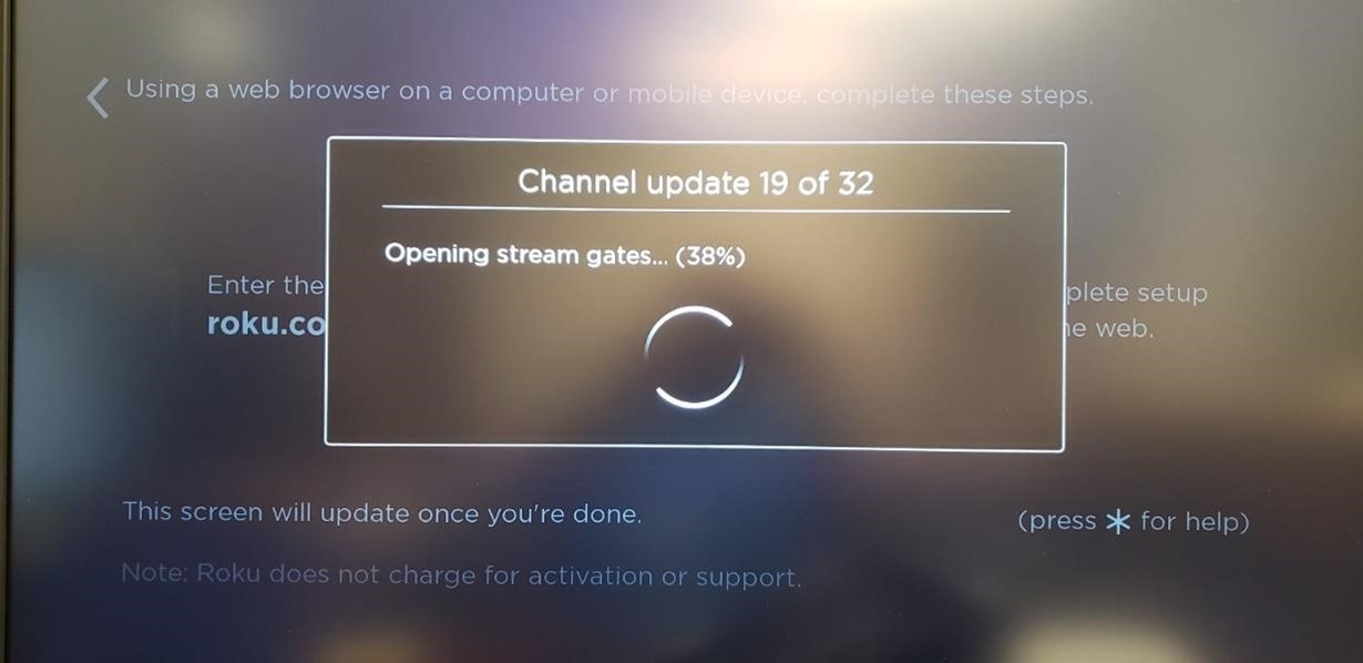 Roku Update Screen
