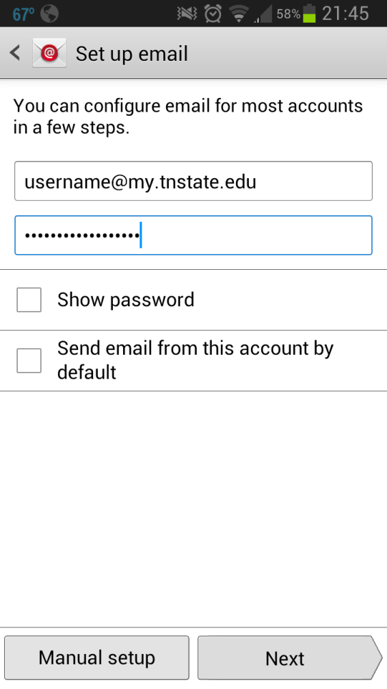 Enter credentials 