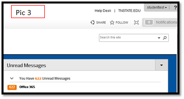 MyTSU Homepage after successful login in