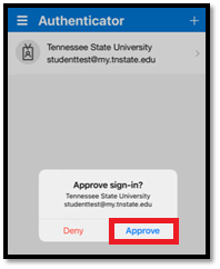 Approve Sign In Button on App