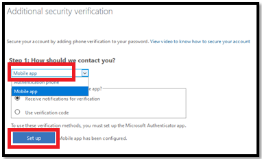 How Should We Contact You Options then Set Up Button