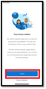 Privacy Agreement Agree Button