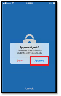 Approve Button Click on Phone