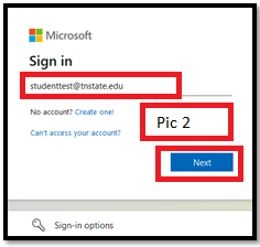 Next Button on Sign In Screen