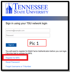 MYTSU Register for MFA Link