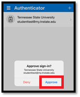 Approve Sign In Button On App