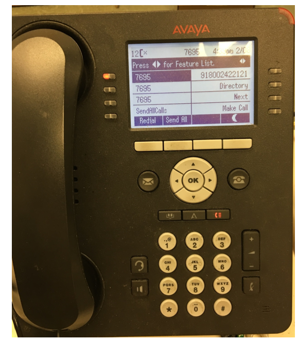 Avaya Telephone Home Screen 