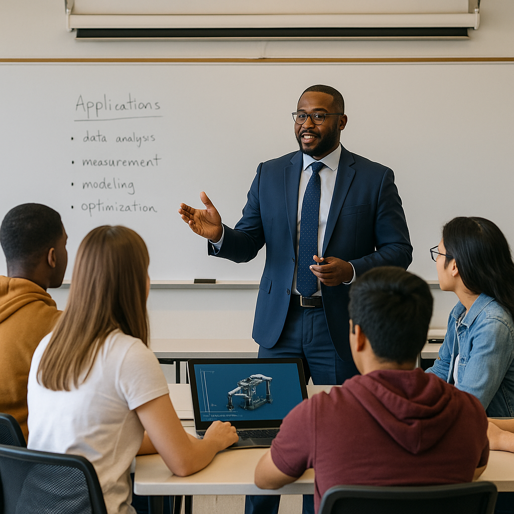 students in classroom with professor speaking