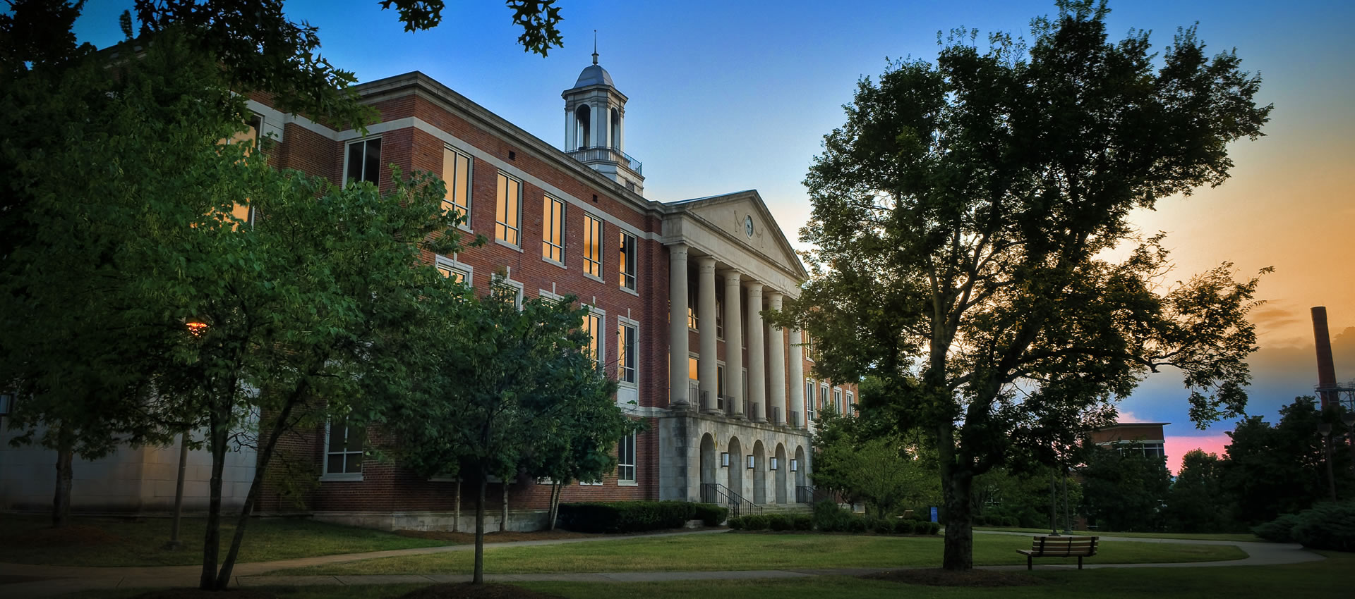 Humanities Building at sunset