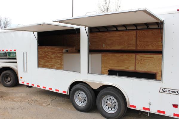 Haulmark trailer with windows open