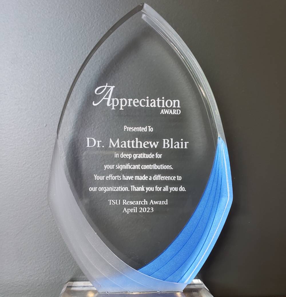 Dr. Blair clear award