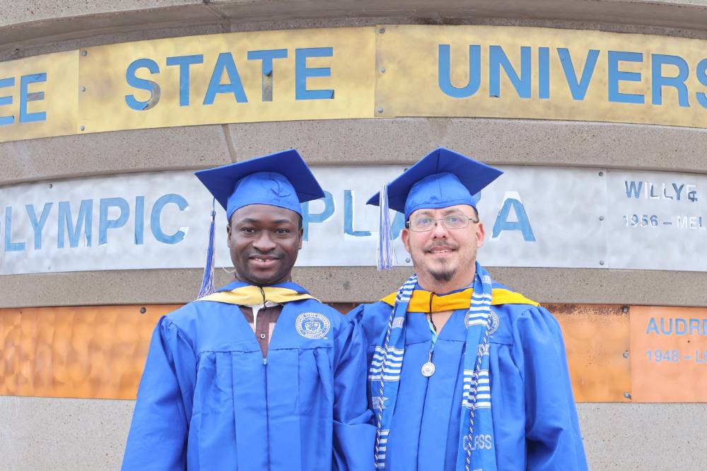 Mustapha Olawuni with classmate