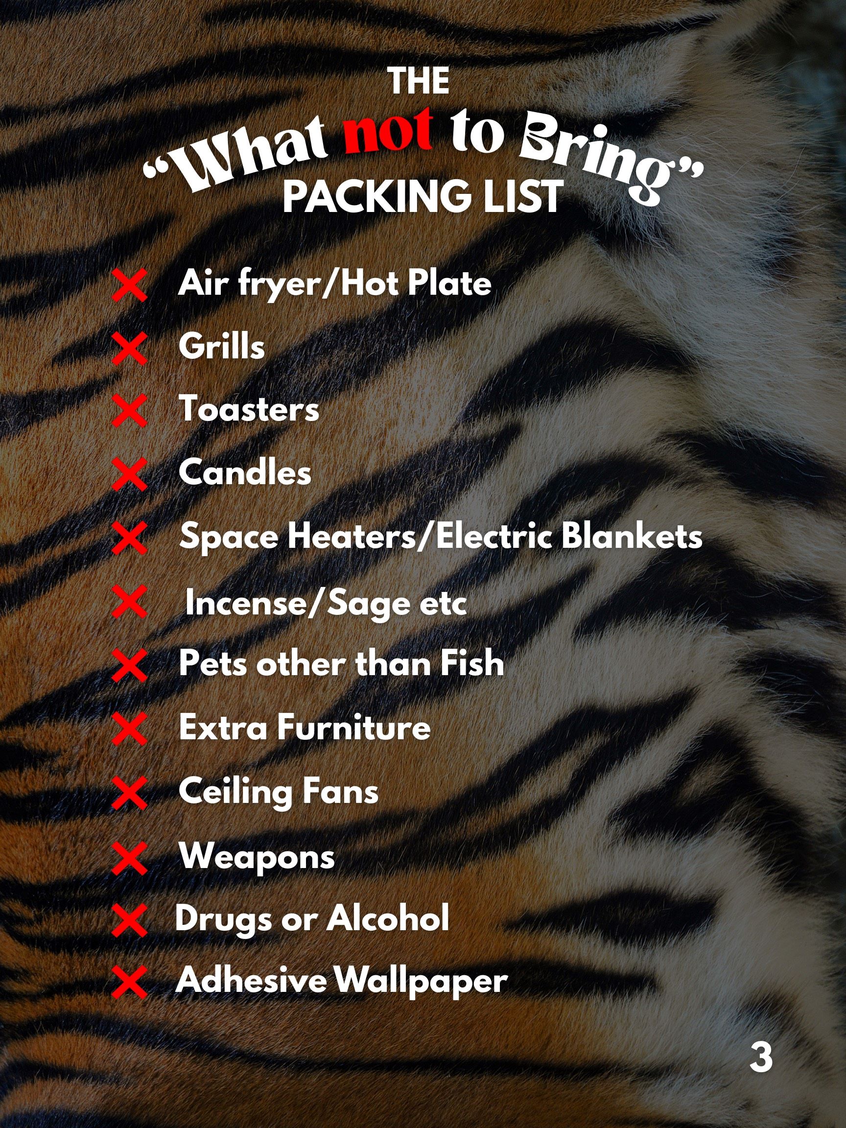 What NOT To Bring