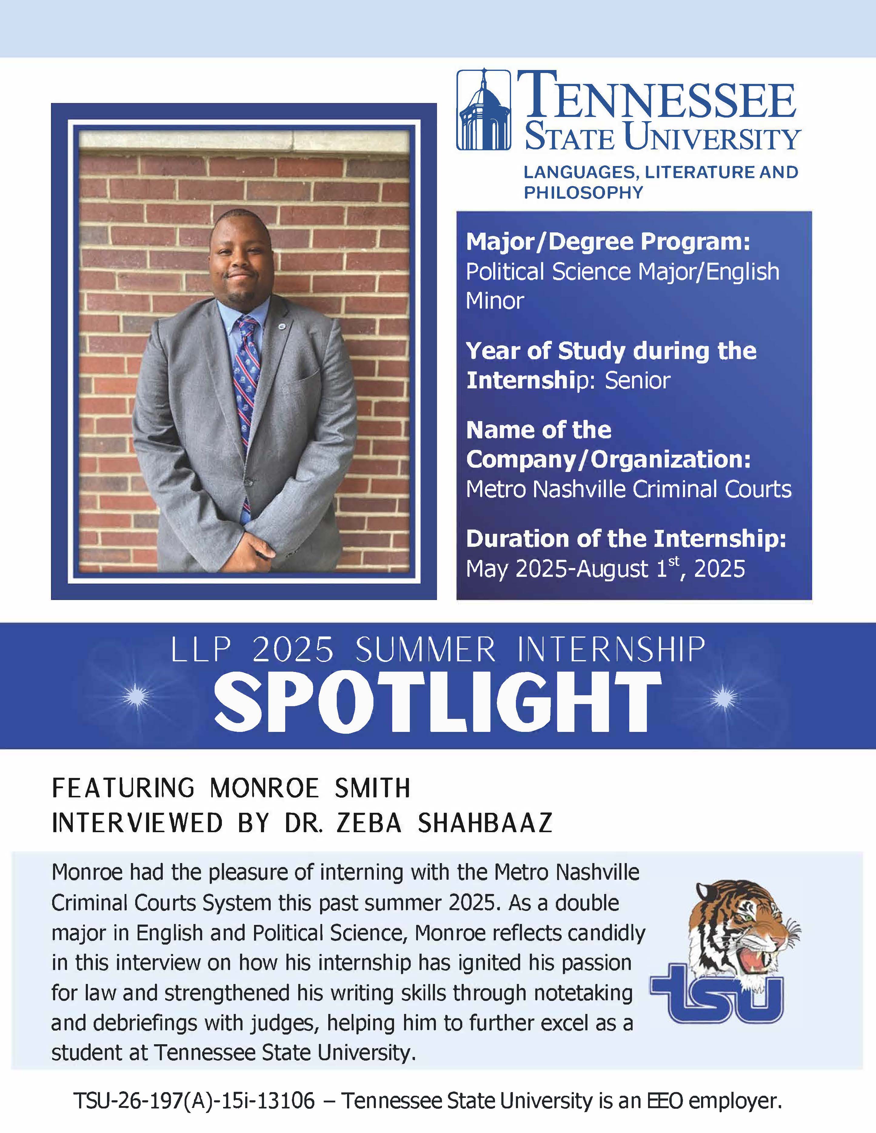 Monroe Smith Internship Spotlight