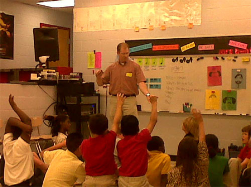 Student teacher in the classroom