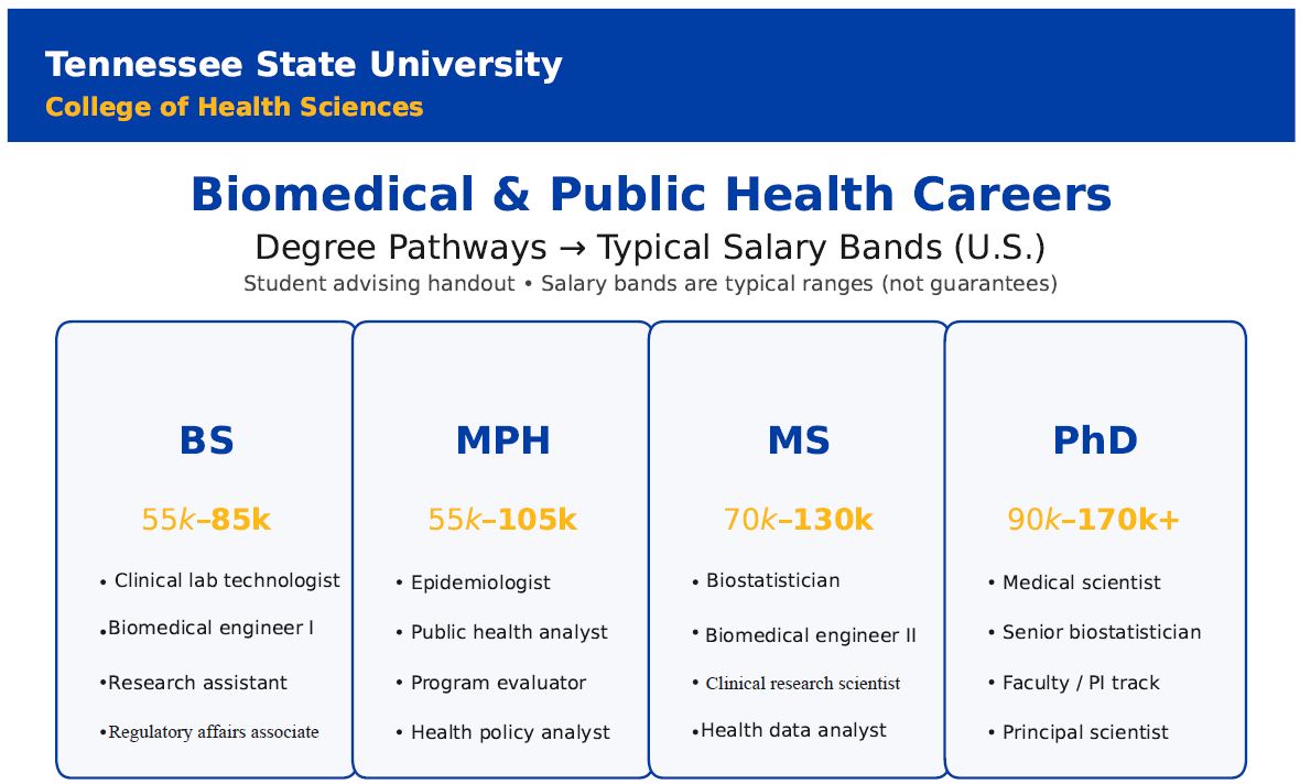 Biomedical and Public health careers chart