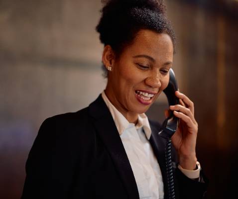 employee on phone